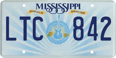 MS license plate LTC842