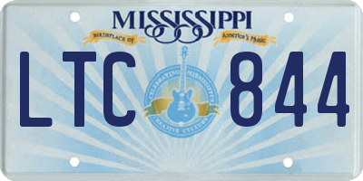 MS license plate LTC844