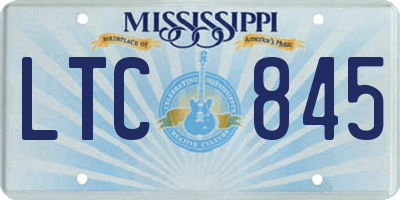 MS license plate LTC845