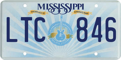 MS license plate LTC846