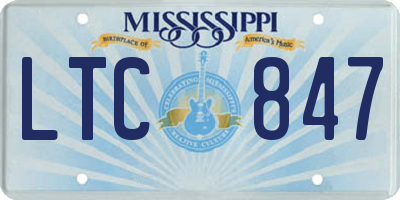 MS license plate LTC847