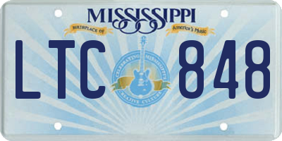 MS license plate LTC848