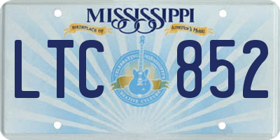 MS license plate LTC852