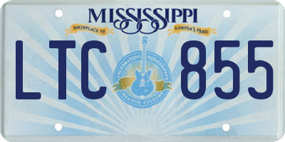 MS license plate LTC855