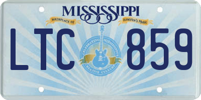 MS license plate LTC859