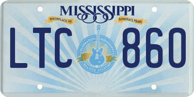 MS license plate LTC860