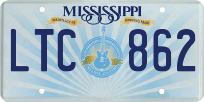 MS license plate LTC862