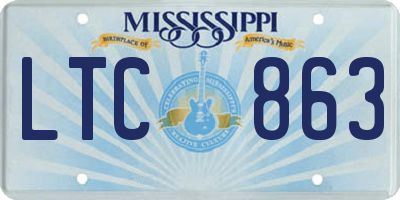 MS license plate LTC863