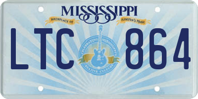 MS license plate LTC864