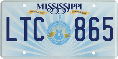MS license plate LTC865