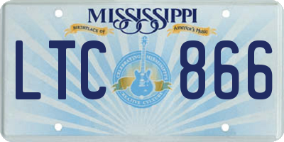 MS license plate LTC866