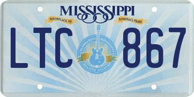 MS license plate LTC867