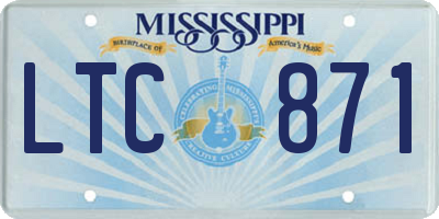 MS license plate LTC871