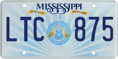 MS license plate LTC875