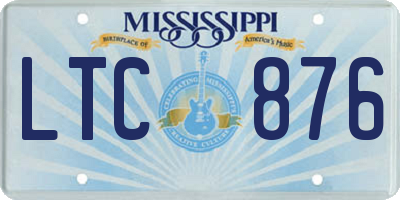 MS license plate LTC876