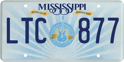 MS license plate LTC877