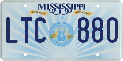 MS license plate LTC880