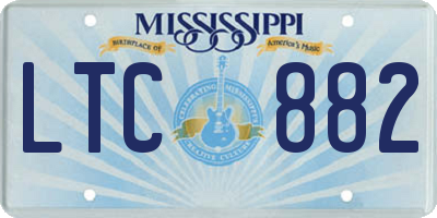MS license plate LTC882