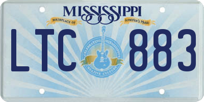 MS license plate LTC883