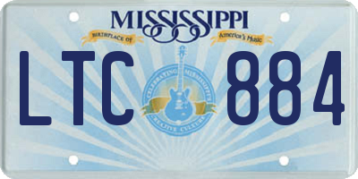 MS license plate LTC884