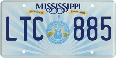 MS license plate LTC885