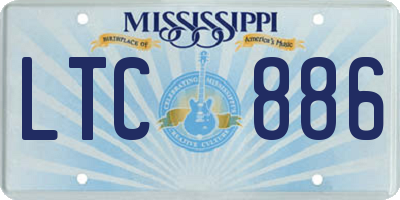 MS license plate LTC886