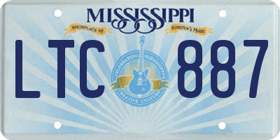 MS license plate LTC887