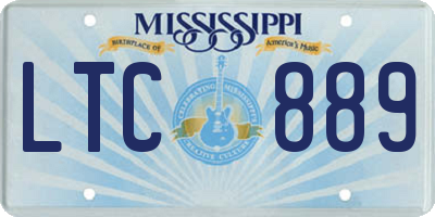 MS license plate LTC889