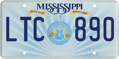 MS license plate LTC890
