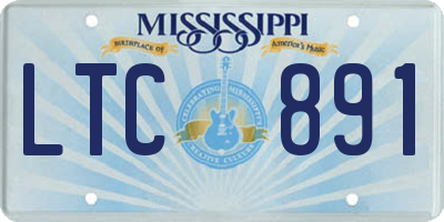 MS license plate LTC891