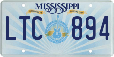 MS license plate LTC894
