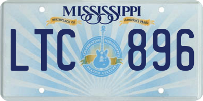 MS license plate LTC896