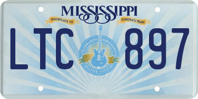MS license plate LTC897