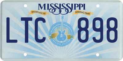 MS license plate LTC898