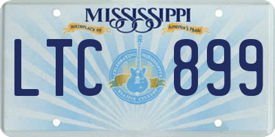 MS license plate LTC899