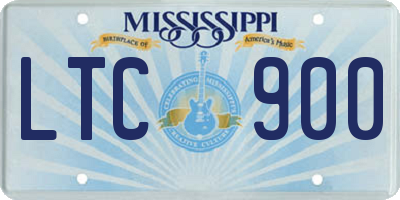 MS license plate LTC900