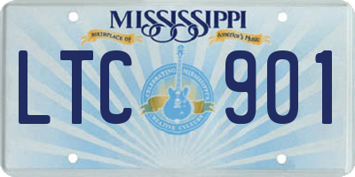 MS license plate LTC901