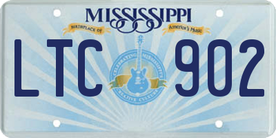 MS license plate LTC902