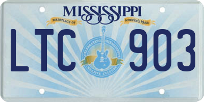 MS license plate LTC903