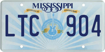 MS license plate LTC904