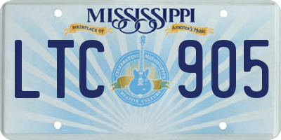 MS license plate LTC905