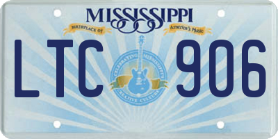 MS license plate LTC906