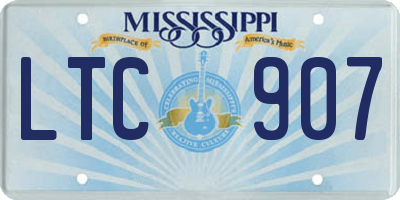 MS license plate LTC907