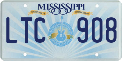 MS license plate LTC908
