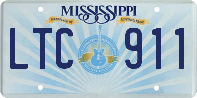 MS license plate LTC911