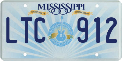MS license plate LTC912
