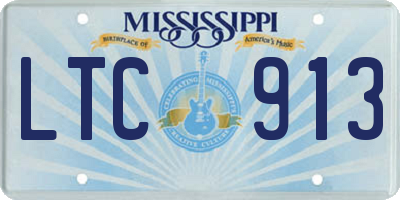 MS license plate LTC913