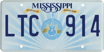 MS license plate LTC914