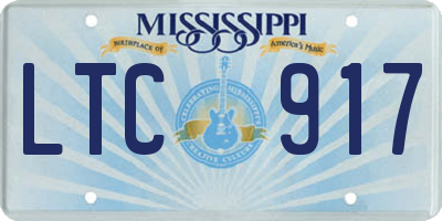 MS license plate LTC917