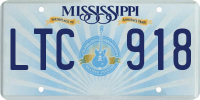 MS license plate LTC918